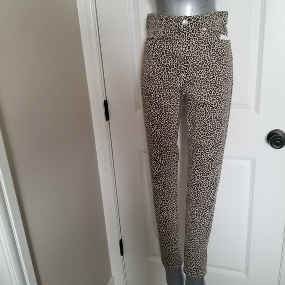 Mango Skinny Ankle / High Waist Animal Print Jeans - Picture 1 of 6